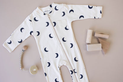 Zipper Moon Romper - Adorable Baby Clothing by K Mitchell Collections