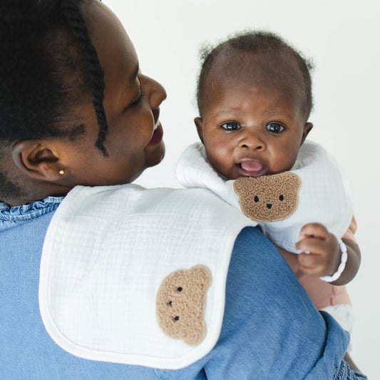 Gentle Muslin Cotton Burp Cloth and Bib Set by K Mitchell Collections