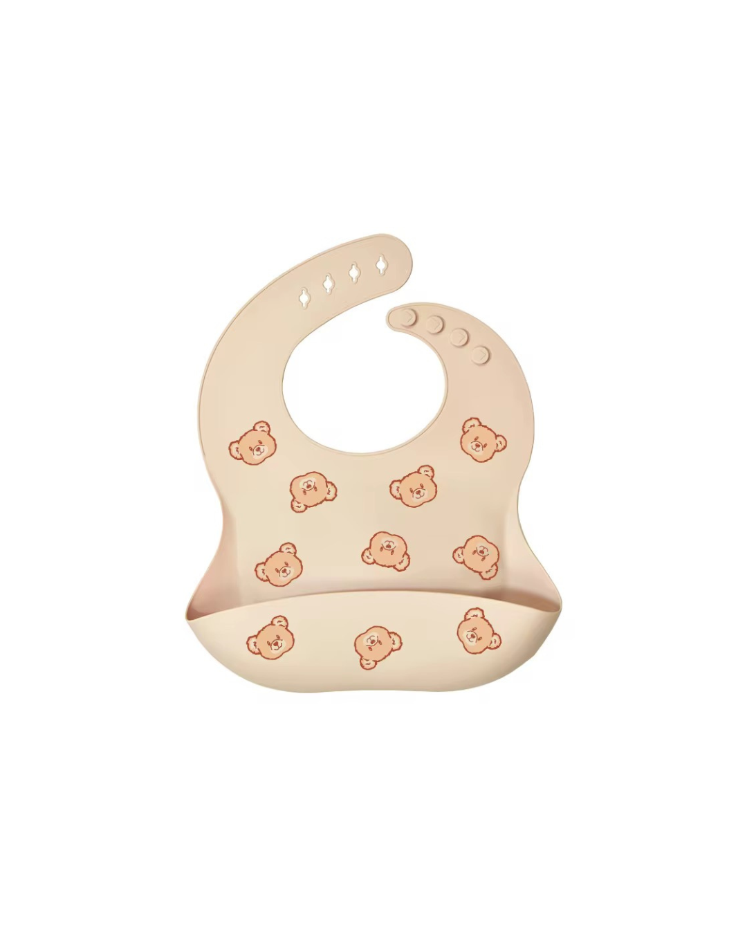 Silicone Baby Bib with pouch - All Over Teddy Bear