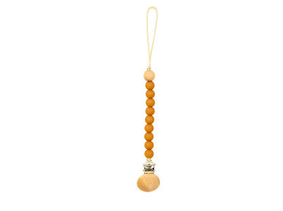 Chic Caramel Color Silicone Pacifier Clip by K Mitchell Collections