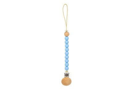 Delicate Light Blue Silicone Pacifier Clip for babies by K Mitchell Collections